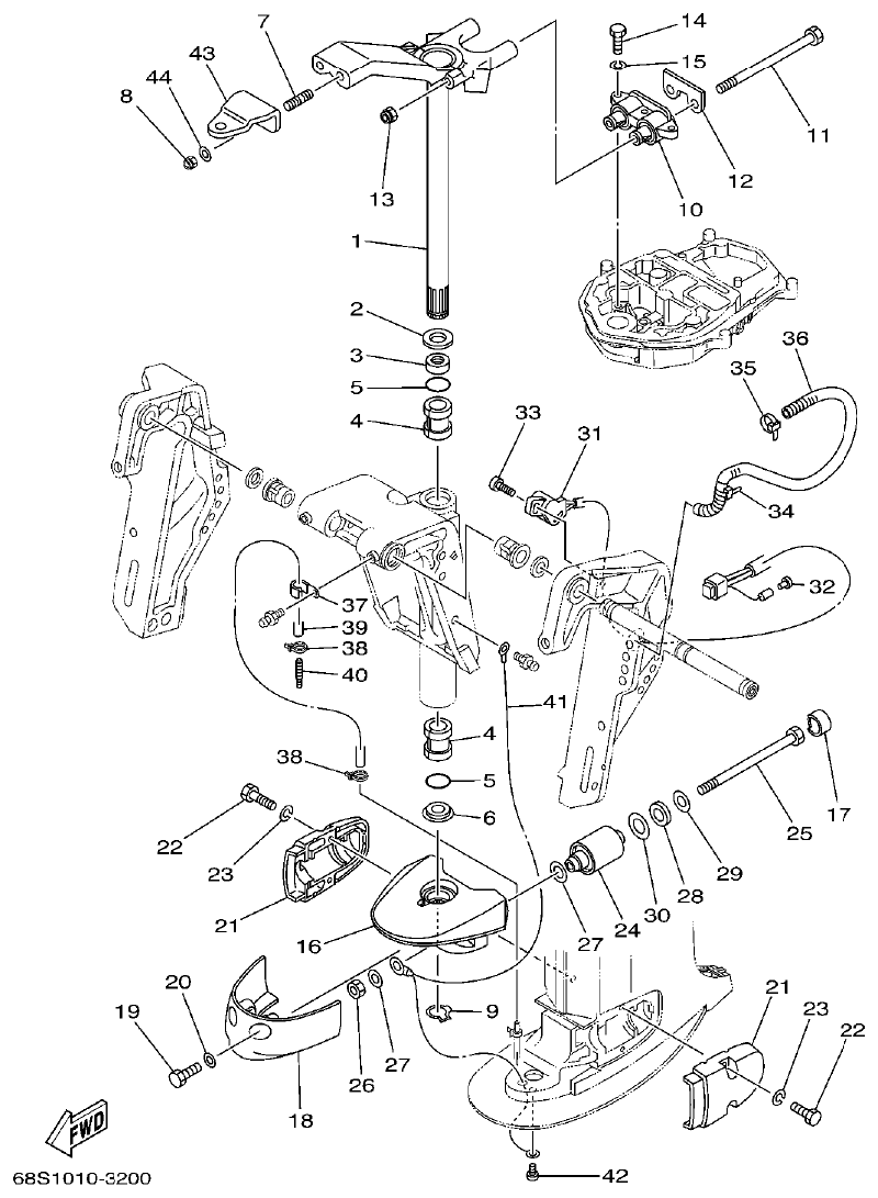 Yamaha FT60B BRACKET 2 parts diagram